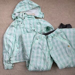 Burton Mint Gingham Snowboard Set – Medium
